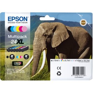 INK Epson 24XL Ink Cartridge Multipack C13T24384011 up to 740 pages – 6-pack (Zezë/ Rozë/Blu/ Verdhë/ Rozë e hapur /Blu e hapur )