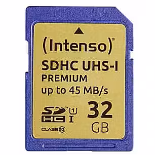 Kartë Memorie SD Intenso Premium SDHC Card 32GB – 45MB/s (3421480)