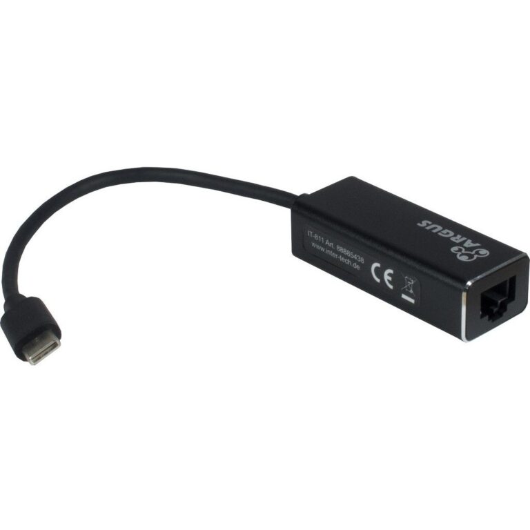 Adapter USB‑C Inter‑Tech → RJ45 Gigabit LAN / 1000 Mbit/s / Zezë