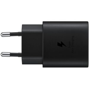 Aksesorë për telefon Samsung 25W Fast Charger with USB-C Cable (Retail Packaging)– Zezë