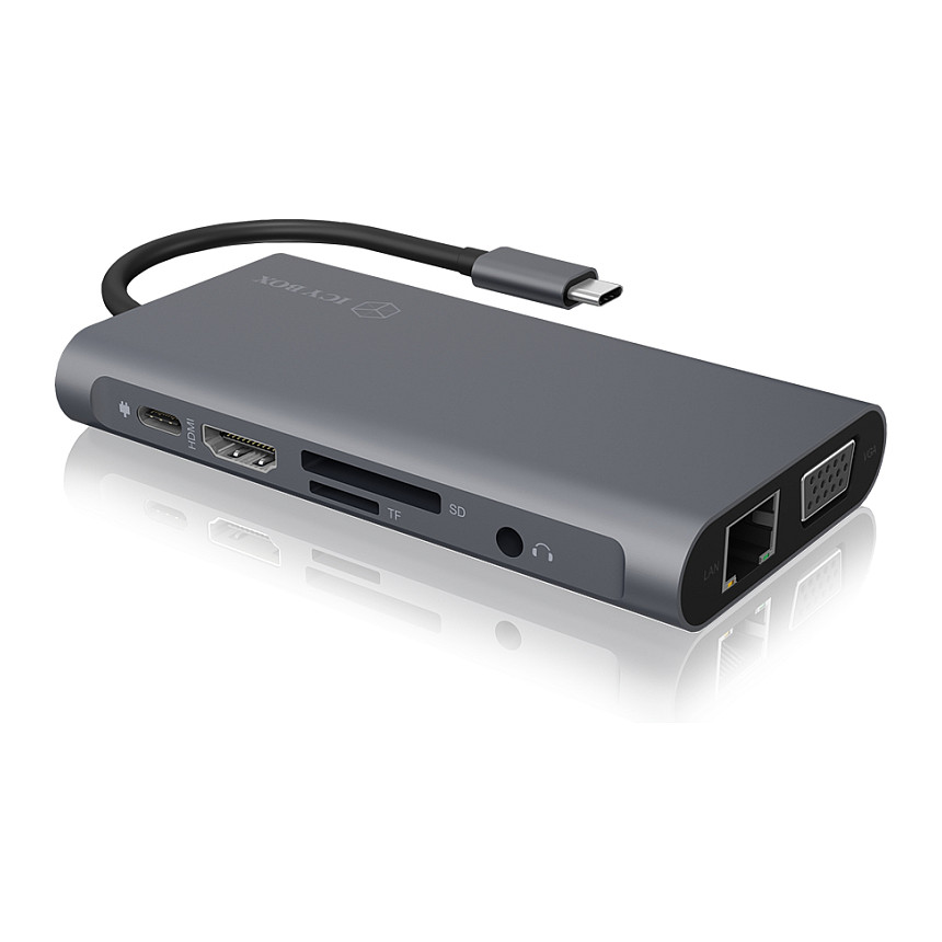 Docking Station ICY BOX IB‑DK4040‑CPD / 10‑in‑1 / PD 100W / 3xUSB-A / 1xUSB-C / 1xHDMI / 1xVGA – Zezë - Figura 3
