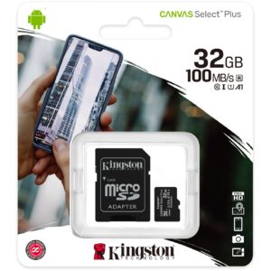 Kartë Memorie SD CARD 32GB Kingston Canvas Select Plus MicroSDHC 100MB/s +Adapter