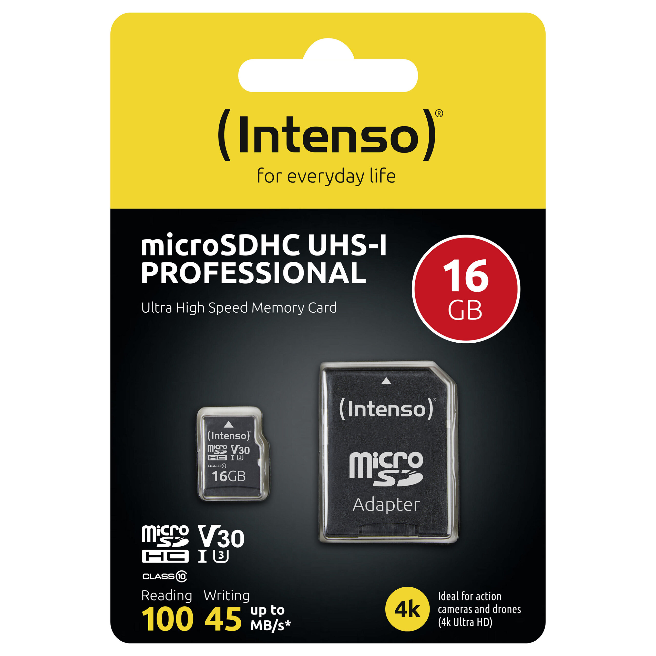 Kartë Memorie SD Intenso microSDHC 16GB UHS-I Class 10 90MB/s me Adapter SD - Figura 2