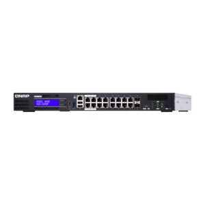 QNAP QGD-1600P-4G Managed PoE+ Switch 16-Port Gigabit me NAS të integruar, 2x SFP, 360W, Intel Celeron Server Switch Hybrid 8