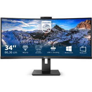 Monitor i lakuar Philips 346P1CRH / 34" UltraWide Quad HD 100 Hz 4 ms VA / HDMI DP USB-C / e zezë