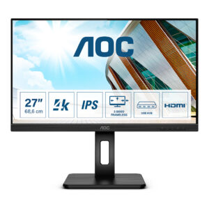Monitor AOC U27P2 / 27" / 4K Ultra HD / IPS / LED / 60 Hz / 4 ms / HDMI+USB+DP - Zezë