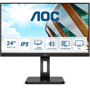 Monitor AOC 24P2Q 24" (1920x1080) 16:9 4ms HDMI DVI VGA DisplayPort VESA Pivot Speaker Full HD Black