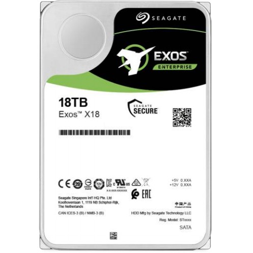 HDD të Brendshme 18TB Seagate Exos X18 ST18000NM004J 7200RPM 256MB Ent. *Bring-In-Warranty*
