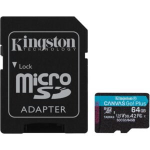 Kartë Memorie SD CARD 64GB Kingston Canvas Go! Plus microSDXC 170MB/s +Adapter