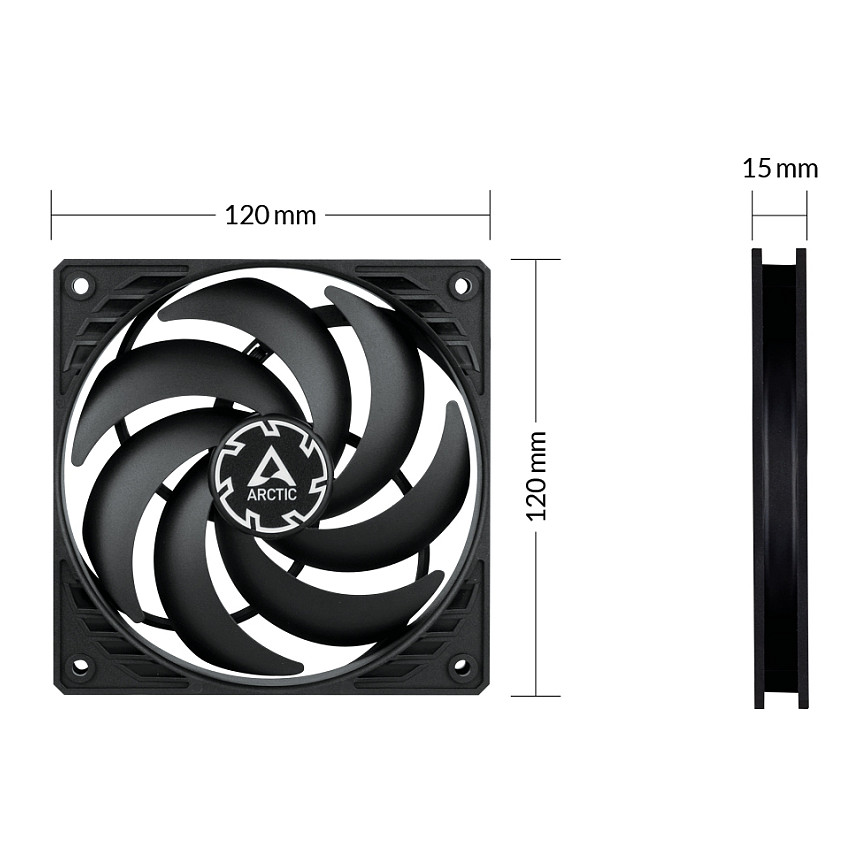 Ftohës për Kasë ARCTIC P12 SLIM / 120mm / PWM / PST - Zezë - Figura 3