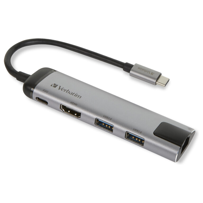 HUB Verbatim / USB-C / 5-Port / 2x USB 3.0 / USB-C / HDMI / Ethernet / Passive