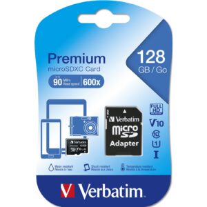 Kartë Memorie SD CARD 128GB Verbatim Pemium MicroXC 90MB/s +Adapter