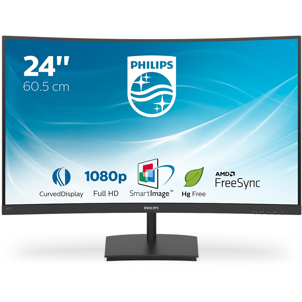 Monitor i lakuar Philips 241E1SC / 23.6" Full HD 75 Hz 4 ms VA Curved / HDMI / e zezë - Figura 2