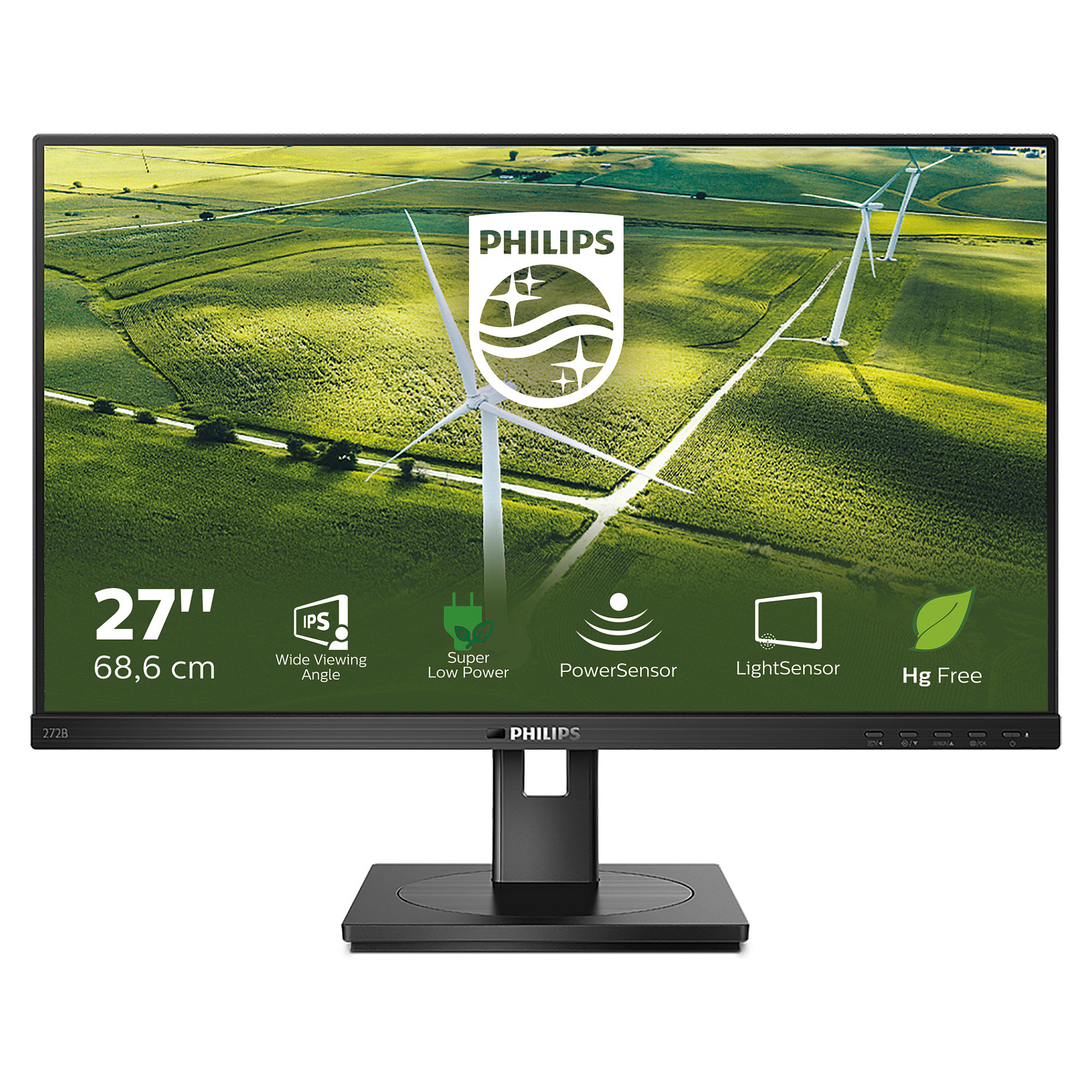 Monitor Philips 272B1G / 27" / Full HD IPS / LED / 75 Hz / 4 ms / HDMI+USB+VGA+DVI+DP - Zezë
