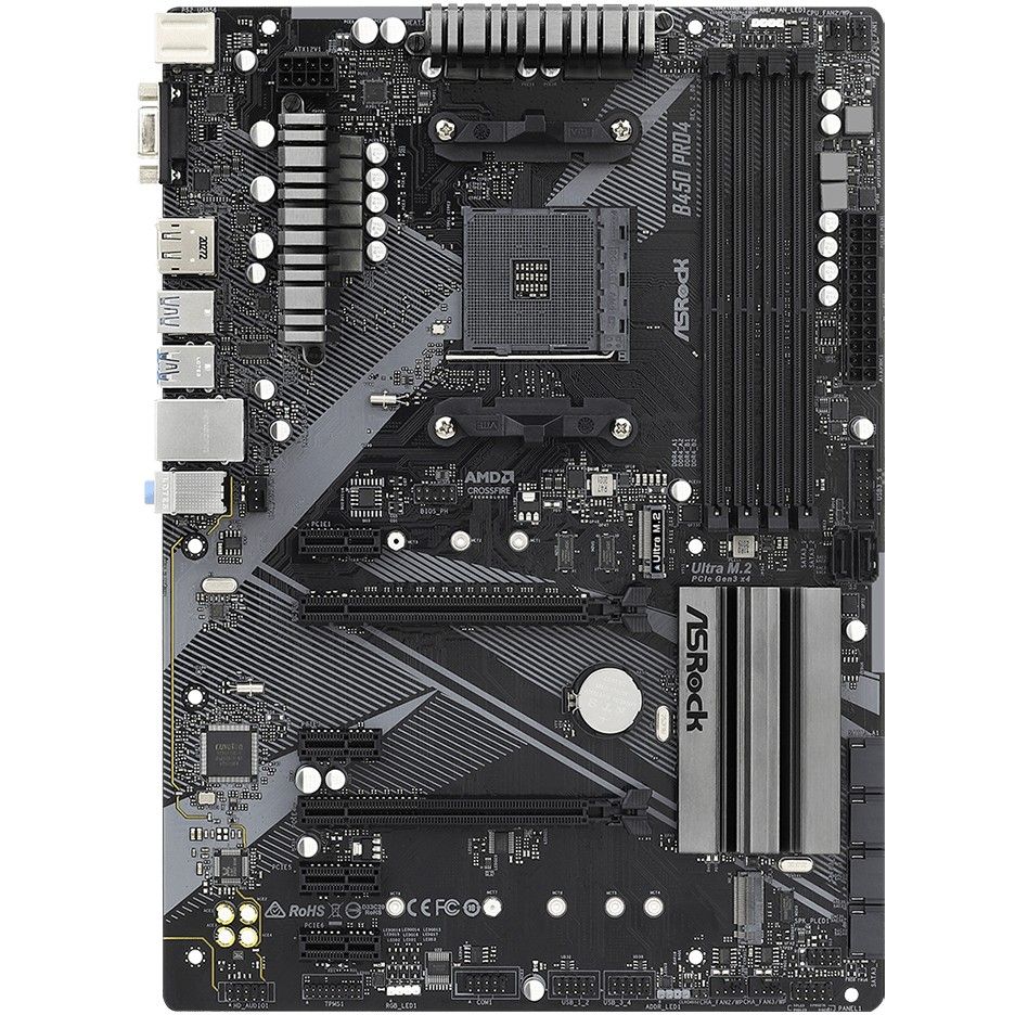 Pllakë Amë MB AMD ASRock B450 PRO4 R2.0 / AMD Socket AM4 / DDR4 / ATX - Figura 2