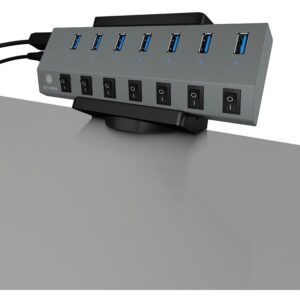 ICY BOX Table Mount for HUB & Power Strips – Black