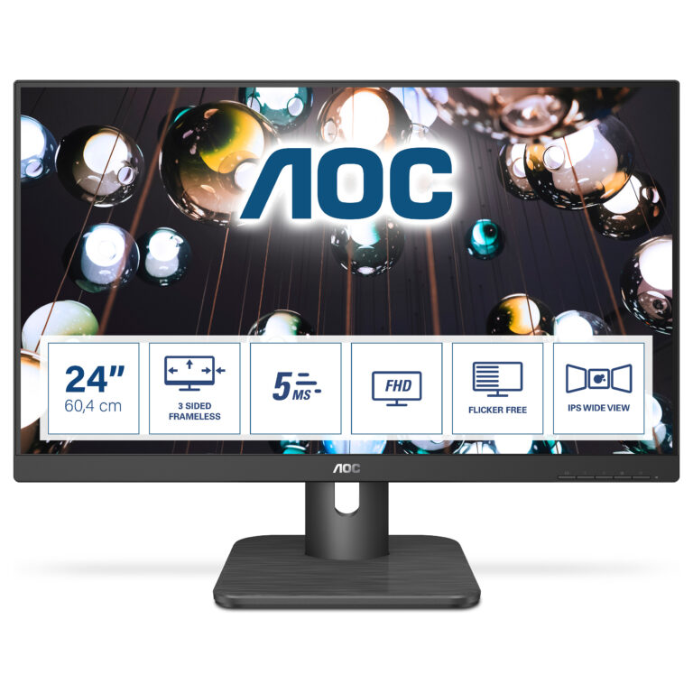 Monitor AOC 24E1Q / 23.8" / Full HD IPS / LED / 60 Hz / 5 ms / HDMI+VGA+DP - Zezë