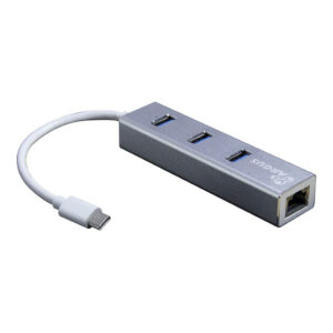HUB Inter‑Tech Argus IT‑410‑S / USB‑C / 3×Ports / 1×RJ45 Gigabit LAN / Passive - Gri