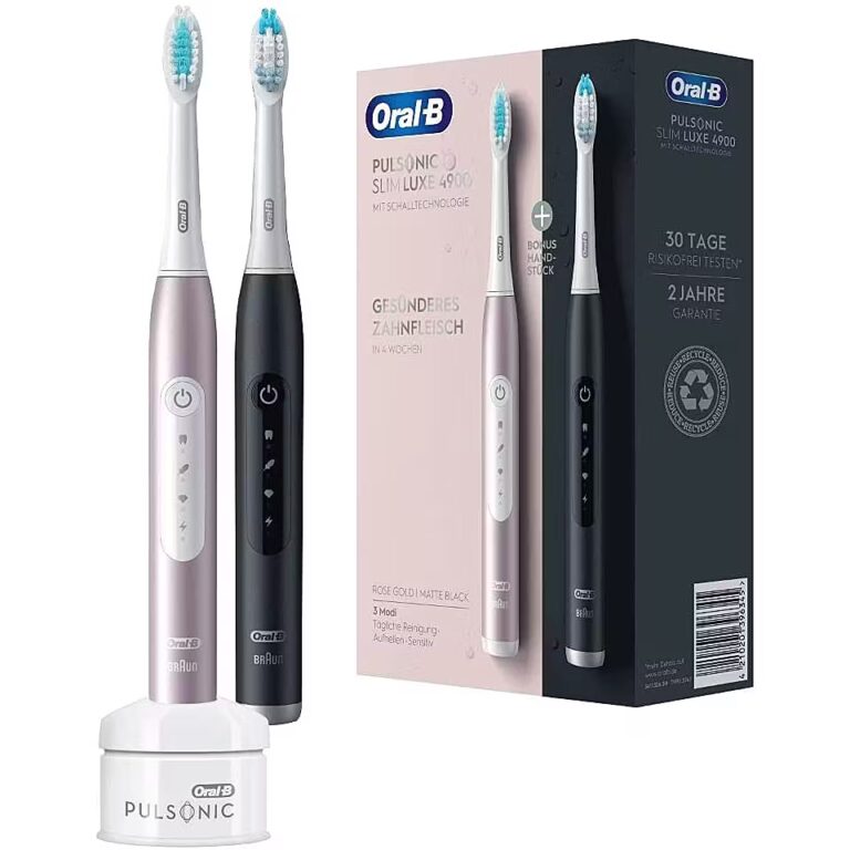 Furcë dhëmbësh elektrike Oral-B Pulsonic Slim Luxe 4900 duo pack – Zezë/Rozë