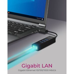 HUB USB‑C/USB 3.0 ICY BOX IB‑HUB1419‑LAN / 3x USB 3.0 / 1x Gigabit LAN 8