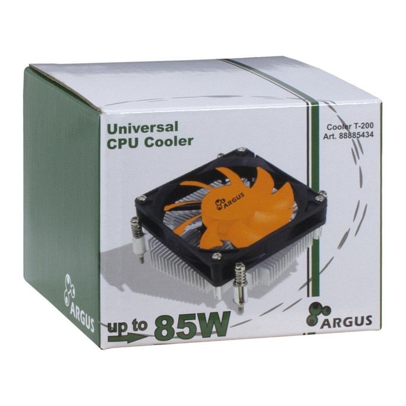 Ftohës për Procesor K Cooler Inter-Tech Argus T-200 / CPU Cooler - Zezë / Portokalli - Figura 2