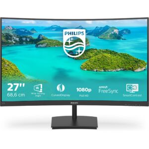 Monitor i lakuar Philips 271E1SCA / 27" Full HD 75 Hz 4 ms VA Curved / HDMI / e zezë