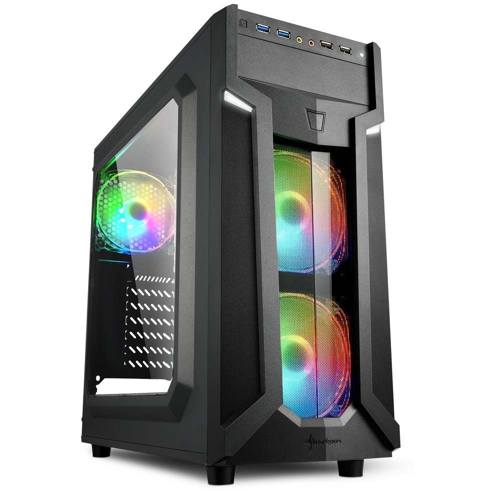 Kasë Sharkoon VG6-W RGB Midi Tower ATX - Zezë