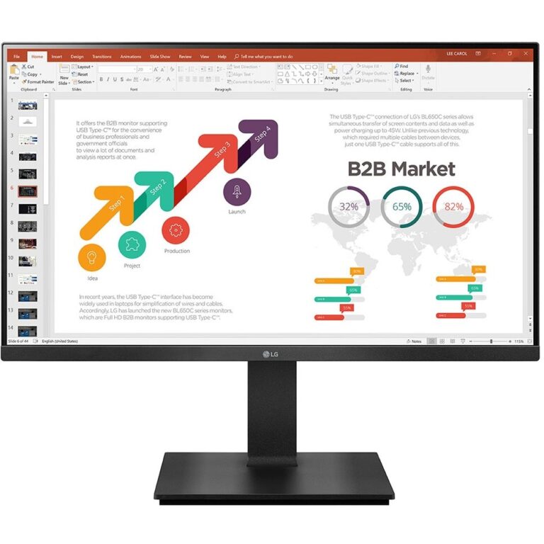 Monitor LG 24BP450Y-B / 24'' / Full HD IPS LED / 75Hz / 5ms / HDMI+VGA+DisplayPort - Zezë
