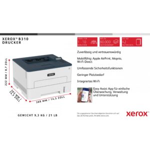 Printer Laser Xerox B310 / 40ppm / 2400dpi / A4 / LAN WLAN – Bardhë 7