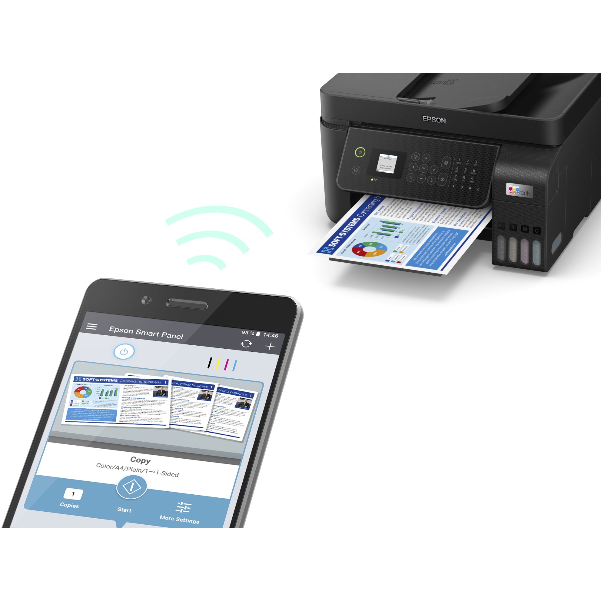 Printer Inkjet Epson EcoTank ET-4800 / 4-in-1 / A4 / WiFi ADF - Zezë - Figura 2