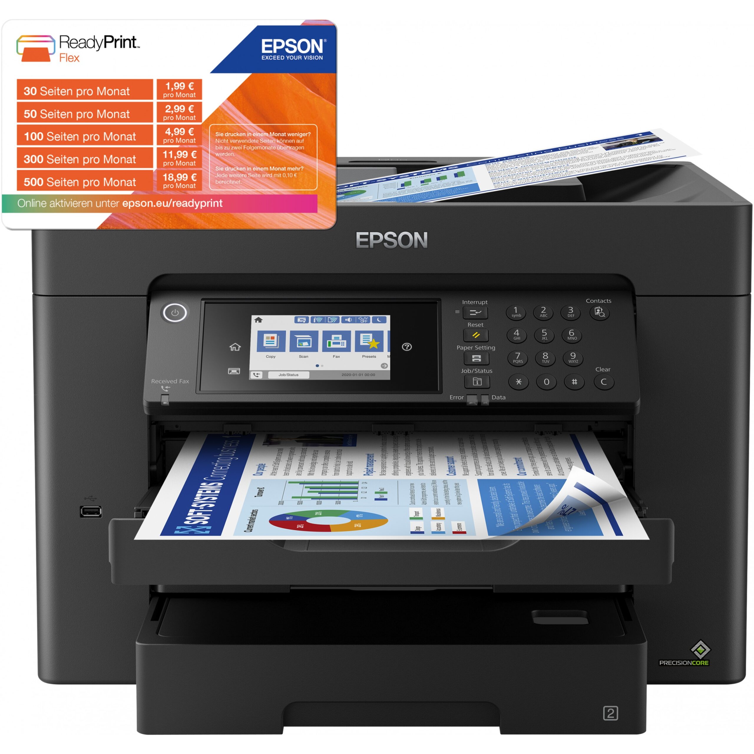 Printer Multifunksional Epson WorkForce WF-7840DTWF / A4 / A3 / LAN / WLAN / ADF / Duplex - Figura 3