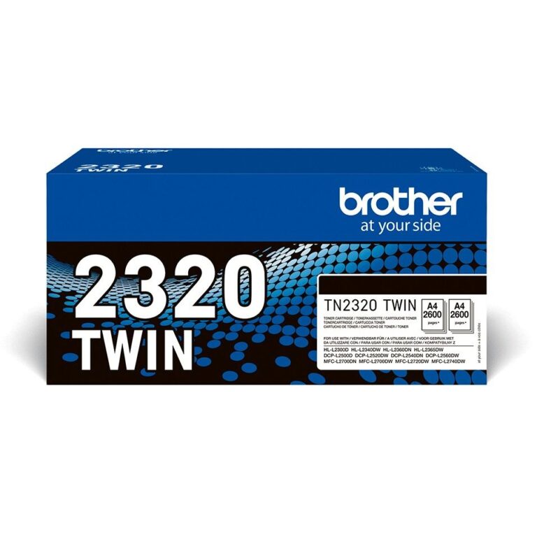 Brother TN-2320TWIN Black 2-Pack Toner – Up to 2,600 Pages ISO/IEC 19752