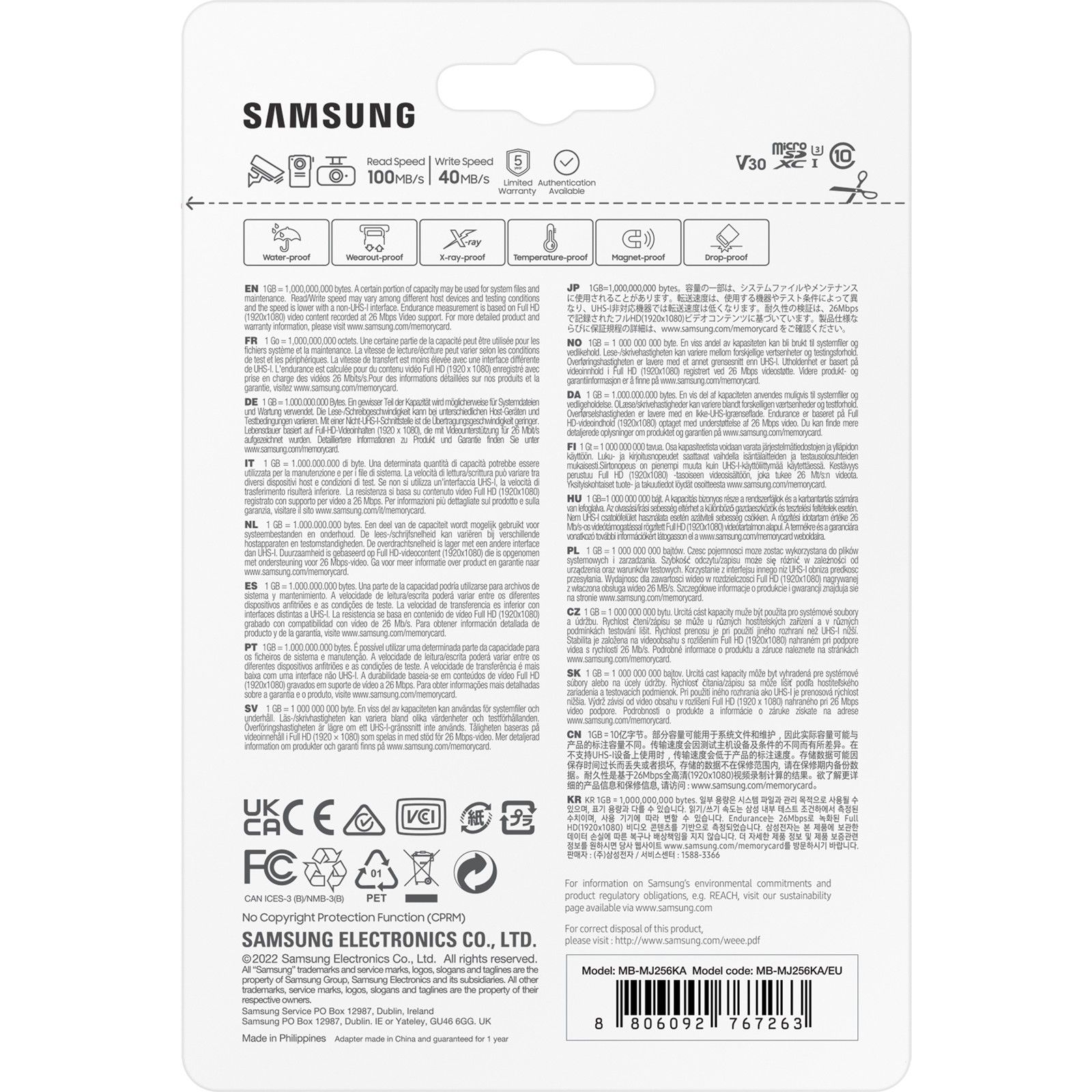 Kartë Memorie SD CARD 256GB Samsung PRO Endurance MicroXC UHS-I U3 inkl. Adapter - Figura 4