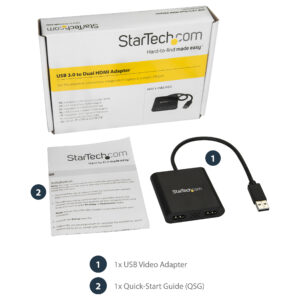Adapter StarTech USB 3.0 to Dual HDMI –  4K 30Hz & 1080p  / USB-A / Windows 8