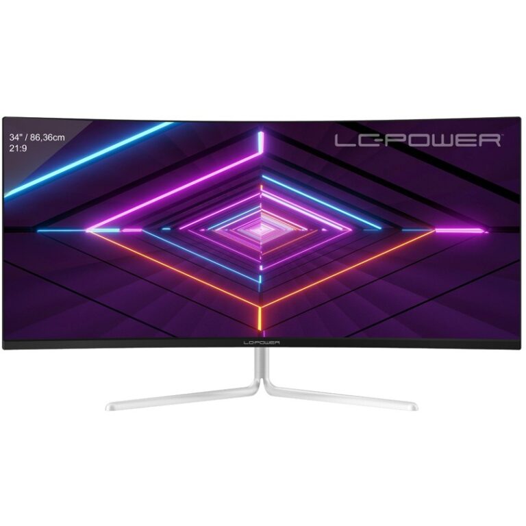 Monitor Gaming i lakuar LC-Power LC-M34-UWQHD-100-C-V3 / 34" UltraWide Quad HD 100 Hz 6 ms VA Curved / DP HDMI / e bardhë