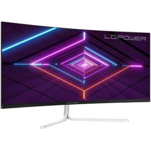 Monitor Gaming i lakuar LC-Power LC-M34-UWQHD-100-C-V3 / 34" UltraWide Quad HD 100 Hz 6 ms VA Curved / DP HDMI / e bardhë