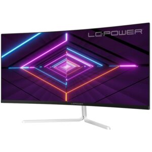 Monitor Gaming i lakuar LC-Power LC-M34-UWQHD-100-C-V3 / 34" UltraWide Quad HD 100 Hz 6 ms VA Curved / DP HDMI / e bardhë