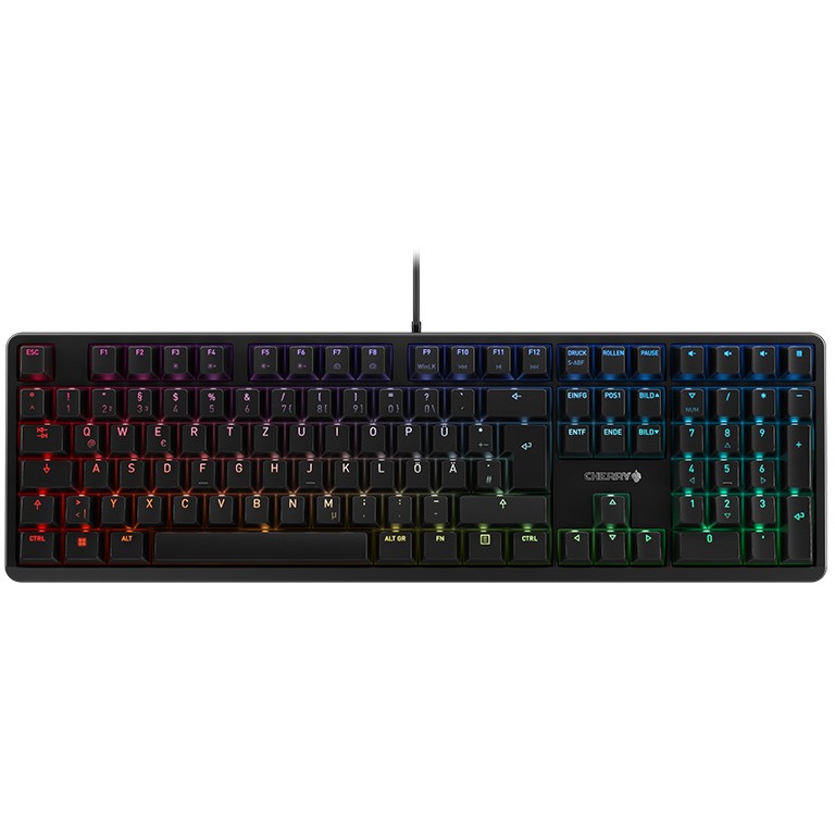 Tastierë Gaming me kabllo Cherry G80-3000N RGB Silent / QWERTZ Gjerman / Me ndriçim RGB - Zezë