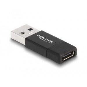 Adapter USB DELOCK 3.2 Gen 2 Typ‑A (M) në USB‑C (F) - Zezë