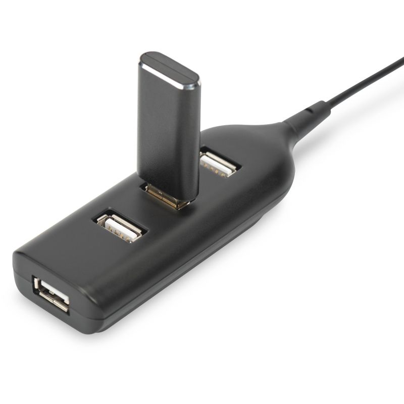 HUB USB DIGITUS 2.0 / 4‑Port / me kabllo të integruar - Zezë - Figura 2