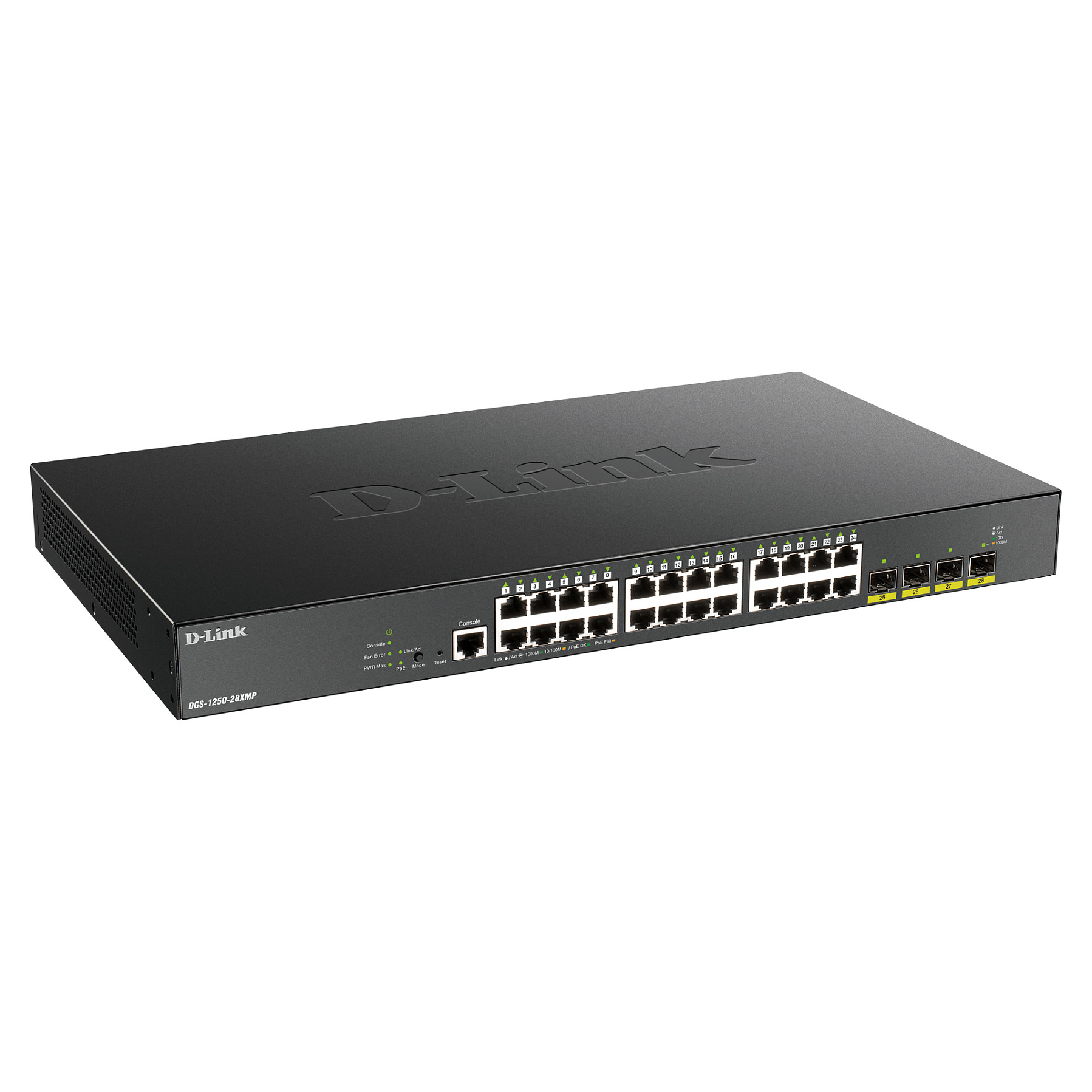 D-Link DGS-1250-28XMP/E Smart Managed 24-Port Gigabit PoE+ Switch me 4x 10G SFP+ Uplink 370W Rackmount Business Switch 2