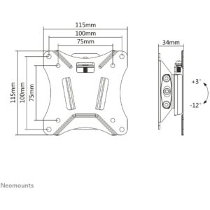 Mbajtëse për TV Select Wall mount for screens up to 30' 25 KG NM-W60 BLACK Neomounts