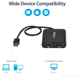 Adapter StarTech.com USB 3.0 → 2×DisplayPort / 4K 60Hz / 30cm – Zezë 8