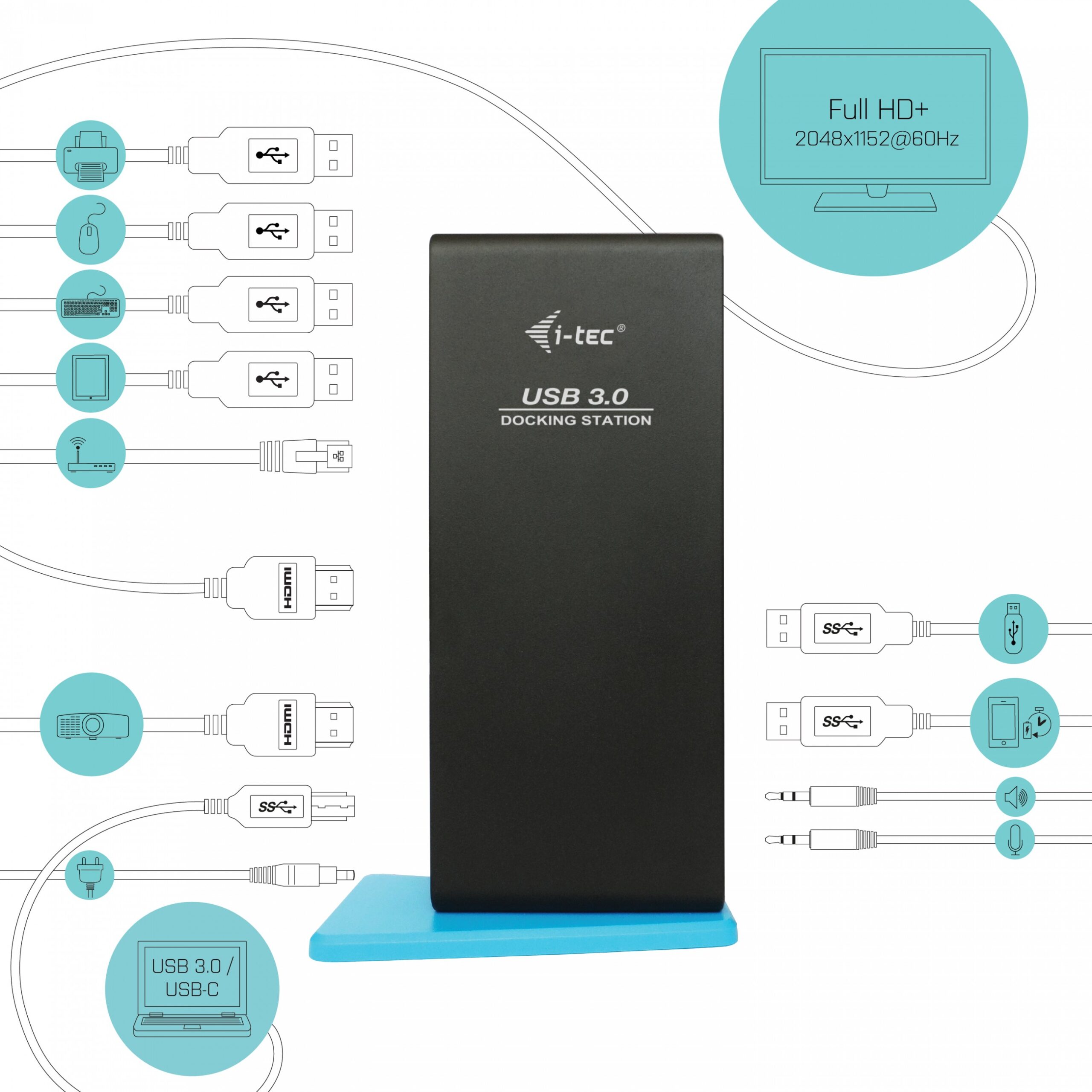 Docking Station i-tec USB 3.0 Dual HDMI - Zezë - Figura 5
