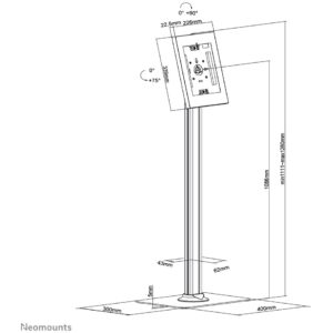 Mbajtës & Ftohës për Laptop 9.7"–11" tablets – Neomounts floor stand FL15-650WH1 - Bardhë