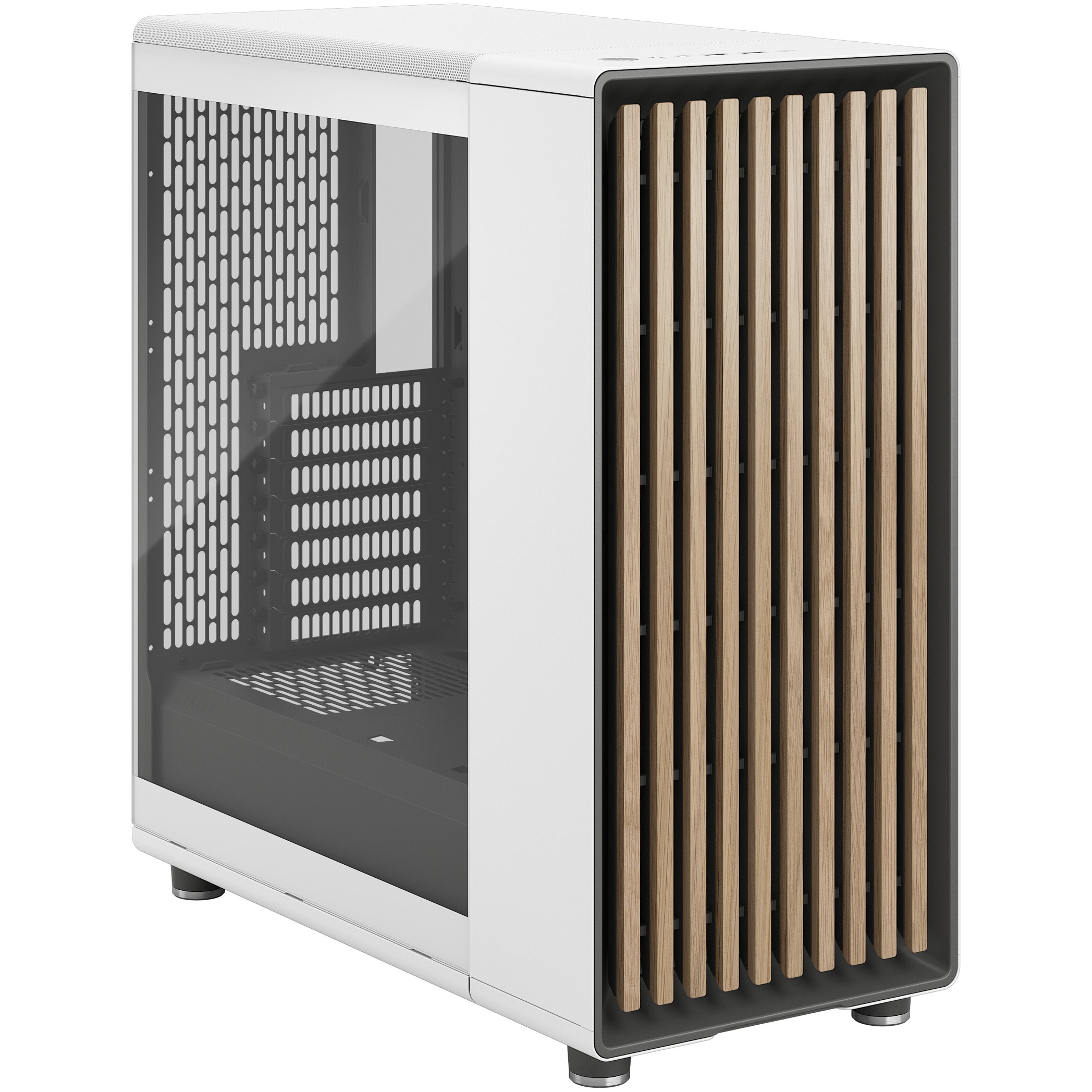 Kasë Midi Fractal Design North Chalk Window Clear – Bardhë - Figura 5
