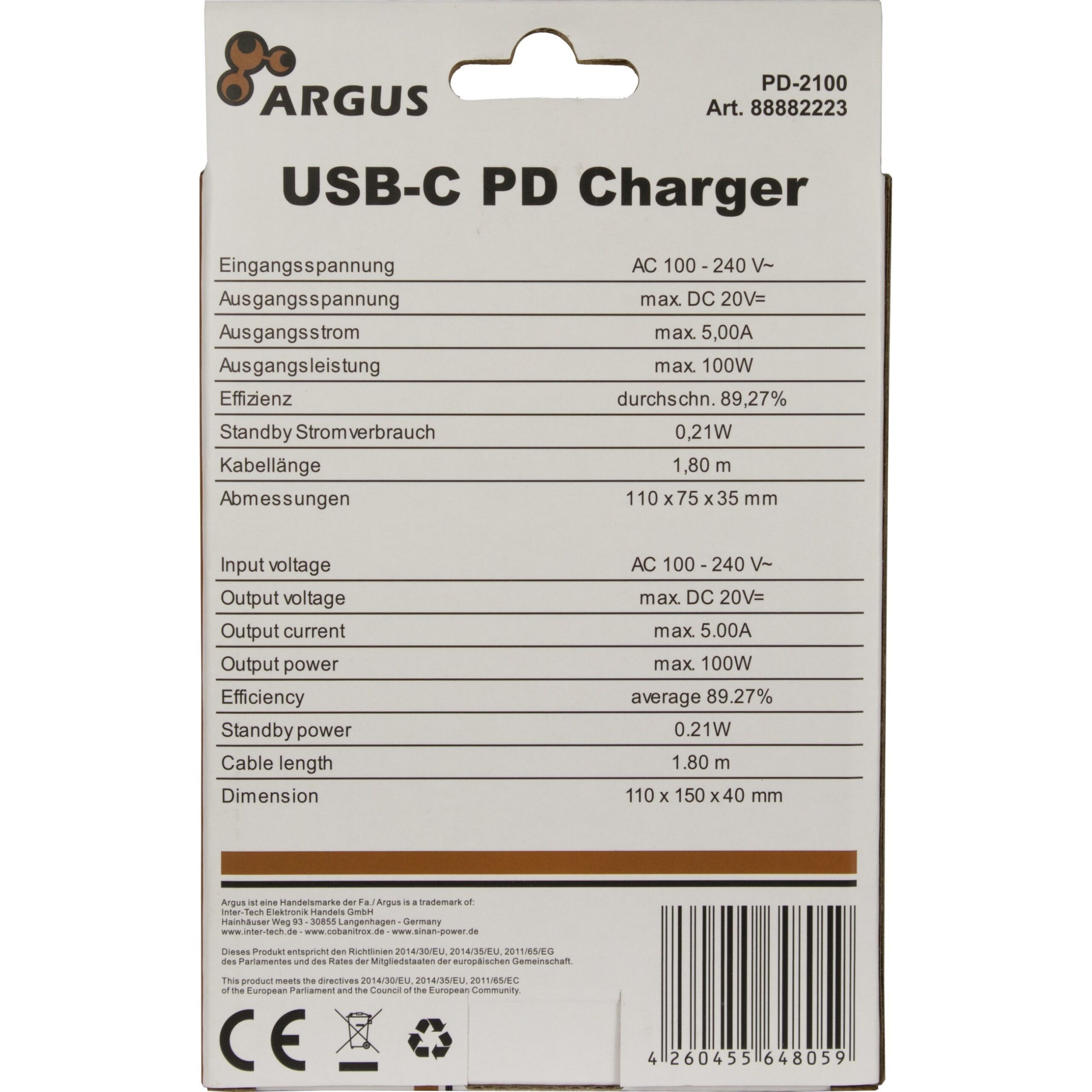 Aksesorë për telefon Inter-Tech PD-2100 USB-C Charger 100W – Zezë - Figura 4