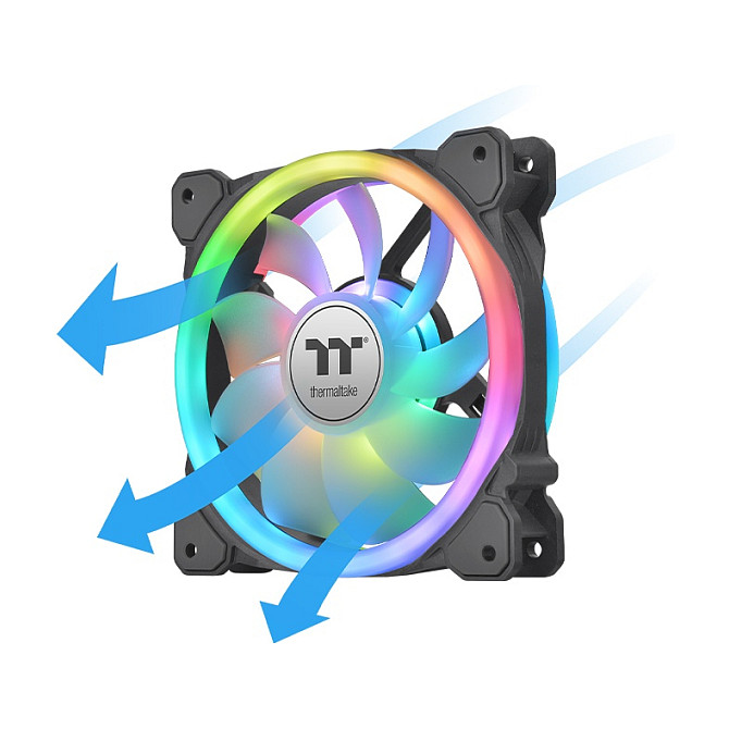 Ftohës për Kasë Thermaltake SWAFAN 12 RGB / 120mm / Radiator Fan / TT Premium Edition / 3-Pack - Zezë - Figura 3