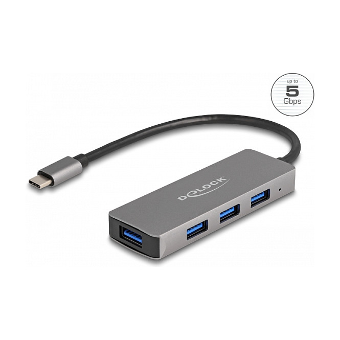 HUB DELOCK / 4×USB 3.2 - Gri