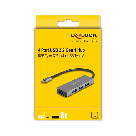 HUB DELOCK / 4×USB 3.2 - Gri - Figura 3